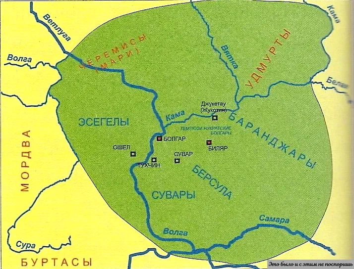 Карта Волжской Булгарии