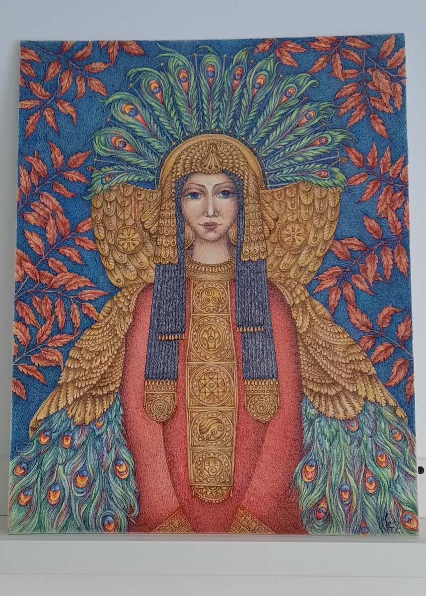 Галина Тихомирова. "Хранитель". 40X50. Фото автора статьи. Это подарок Галины Тихомировой