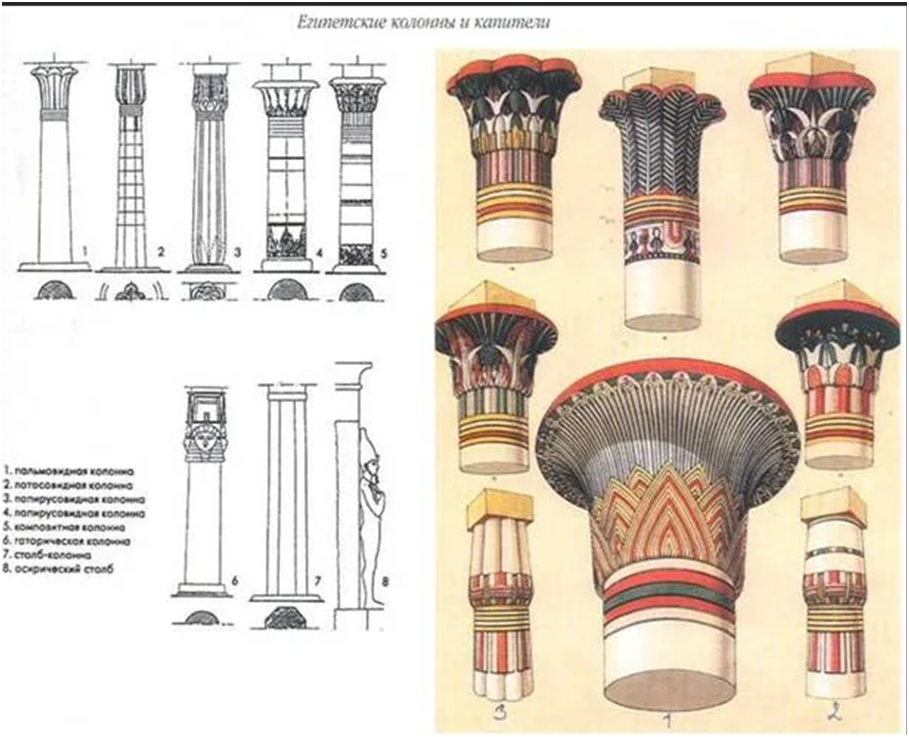 Египетская колонна рисунок