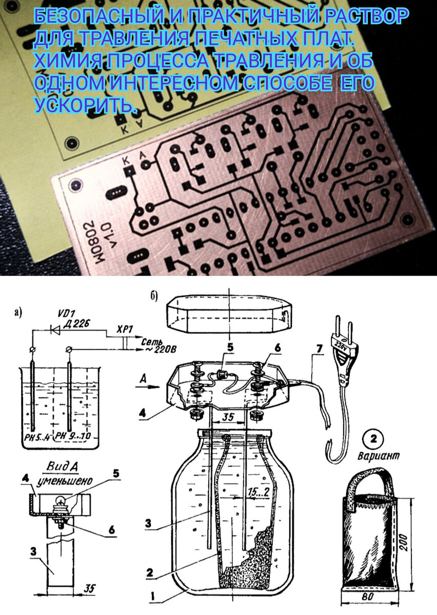 БЕЗОПАСНЫЙ И ПРАКТИЧНЫЙ РАСТВОР ДЛЯ ТРАВЛЕНИЯ ПЕЧАТНЫХ ПЛАТ. ХИМИЯ ПРОЦЕССА  ТРАВЛЕНИЯ И ОБ ОДНОМ ИНТЕРЕСНОМ СПОСОБЕ ЕГО УСКОРИТЬ. | Электроника. Наука  и Техника. | Дзен