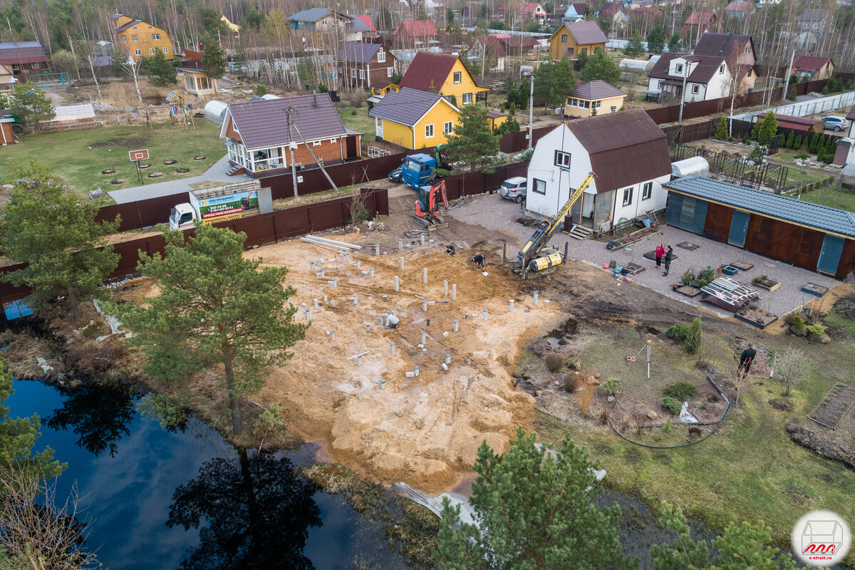 Монтаж свайного фундамента для каркасного дома в Пробе – 39 бетонных .