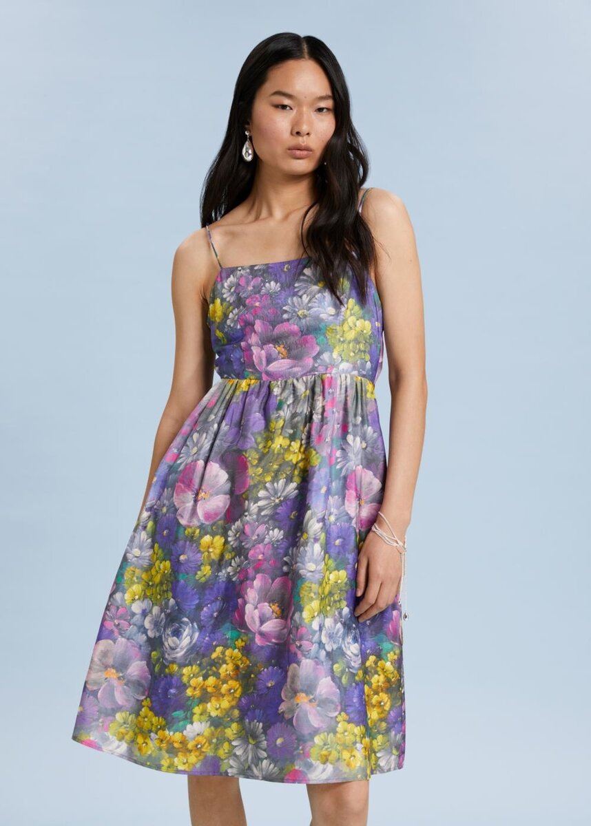 Бренд: & Other Stories Принтованное платье с шелковым бантом