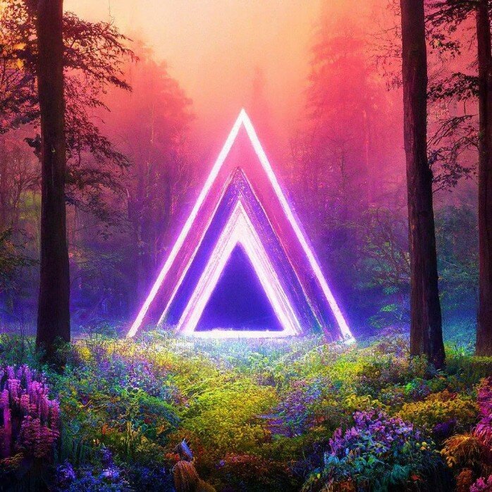 Портал в утреннем лесу", исп. нейросети, программа Дарьи Г.