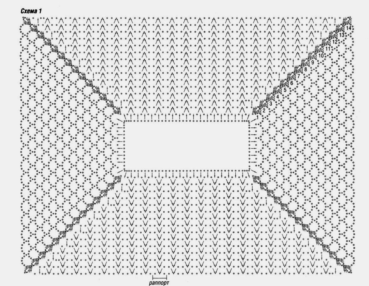 Реглан вязаный крючком схемы