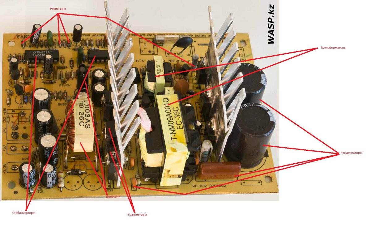 Здесь показаны элементы БП