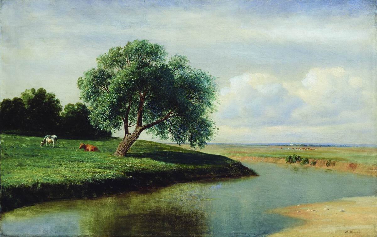 "Пейзаж с рекой", М.К. Клодт. Иркутский областной художественный музей.