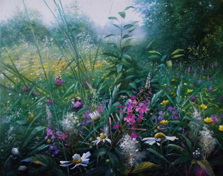 художник Александр Желонкин "В лугах"