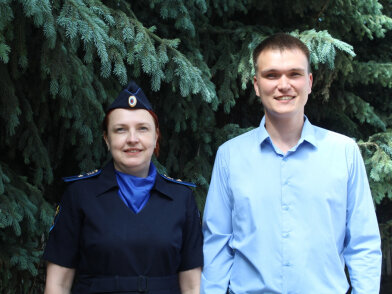    Лариса Димитришина и Кирилл Ханин. Фото: ГУ МВД по Красноярскому краю