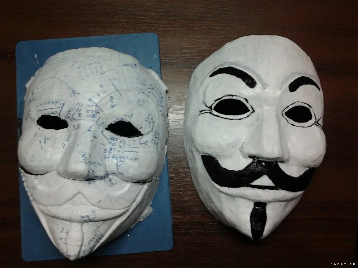 Как сделать правильную маску. Маска Гая Фокса папье-маше. Маска из папье маше. Самодельная маска из бумаги. Основа для маски папье маше.