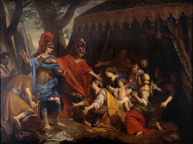 Семья Дария, Александр Македонский и Гефестион на картине Жана Жувене (1674), источник:https://commons.wikimedia.org/w/index.php?curid=65769194