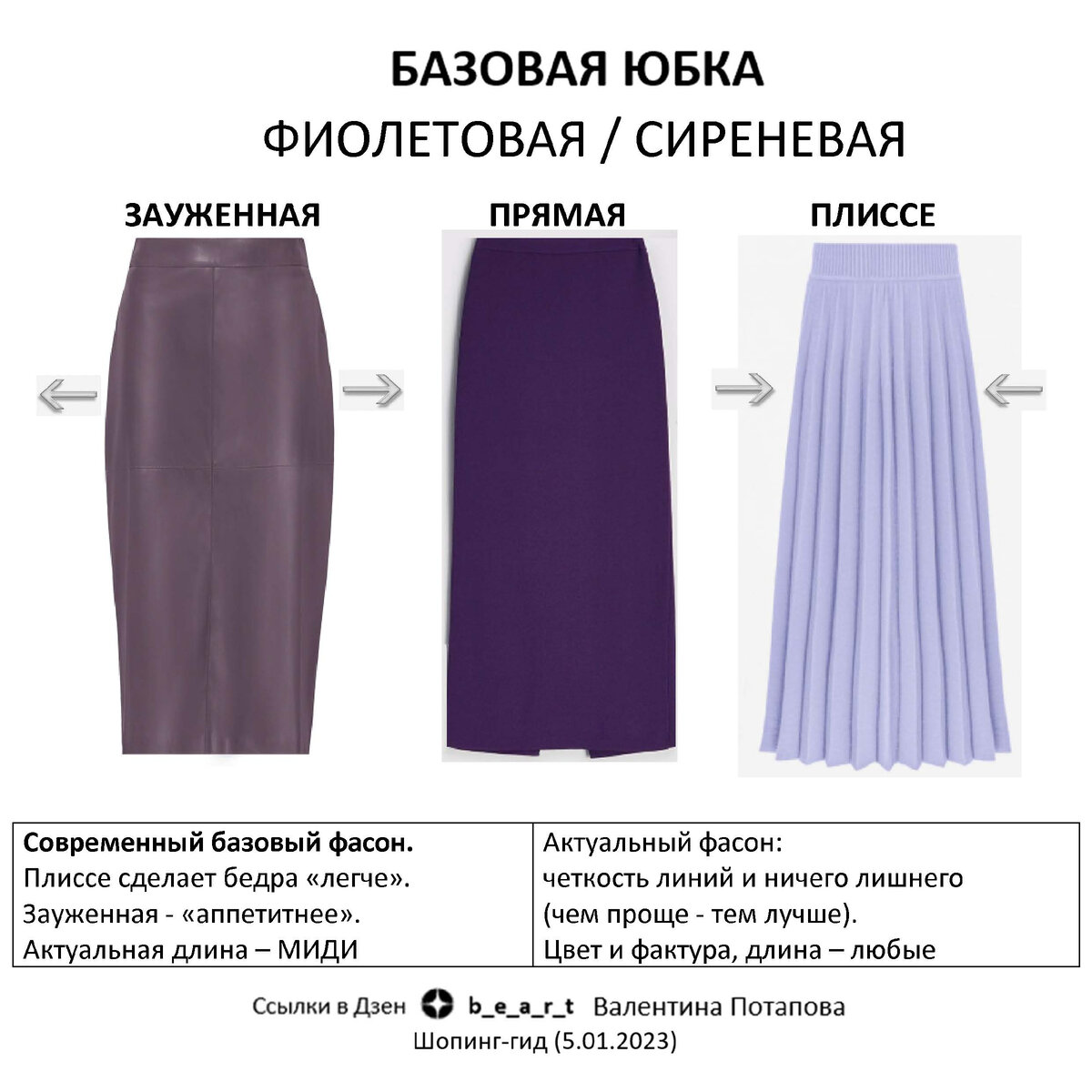 1.2 Нижняя часть платья: 
-плиссе сделает бедра «легче». 
-прямая оставит пропорции "как есть"
 -зауженная - сделает бедра «аппетитнее».