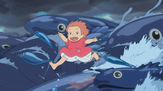   Кадр из аниме «Рыбка Поньо на утесе»