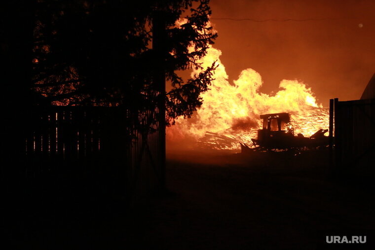 Пожар в Успенке. Фото из социальных сетей