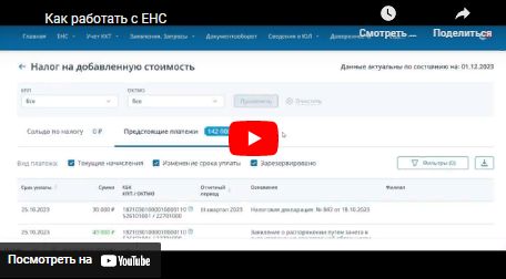 Возврат енс что это. Задолженность ЕНС