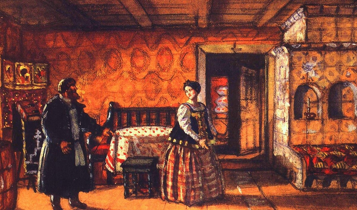 полотно Б. Кустодиева