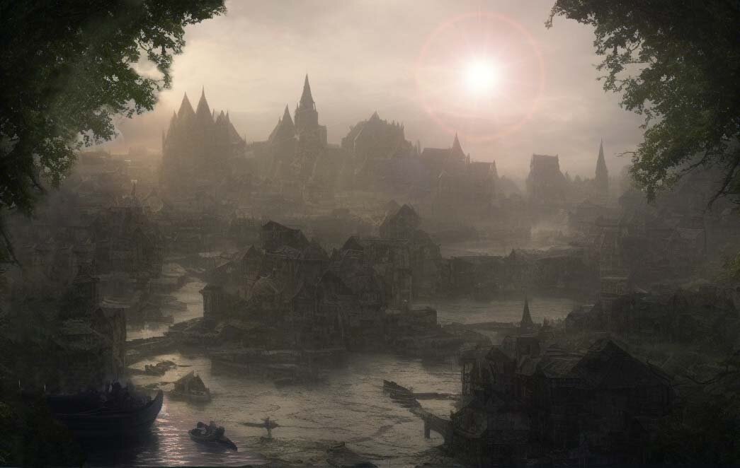 Град Большой Китеж на Волге. Рис. А. Асова 