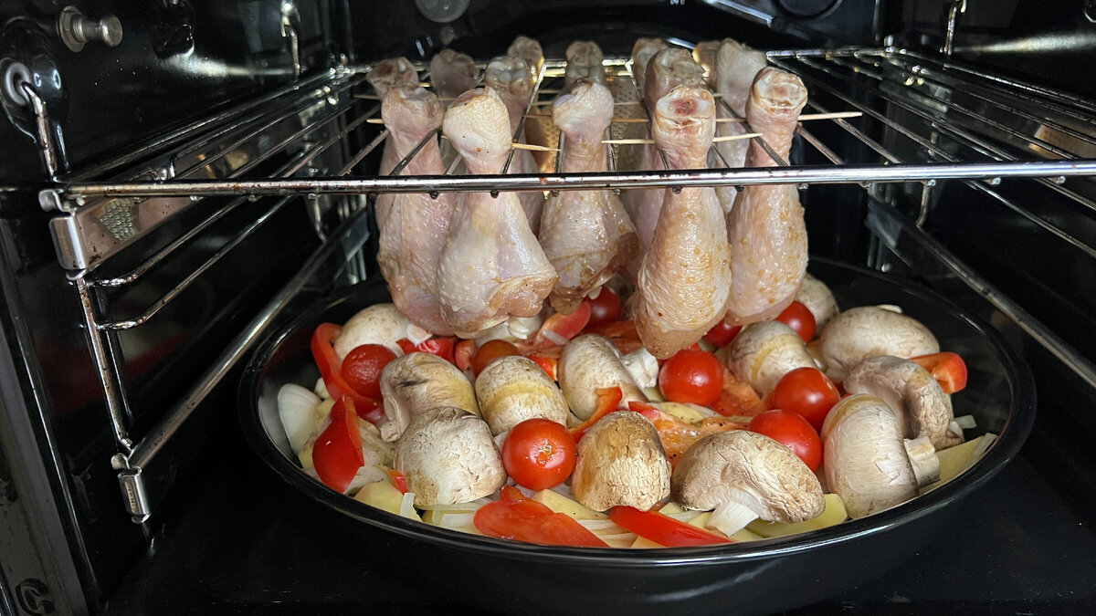курица гриль в духовом шкафу с грилем на решетке