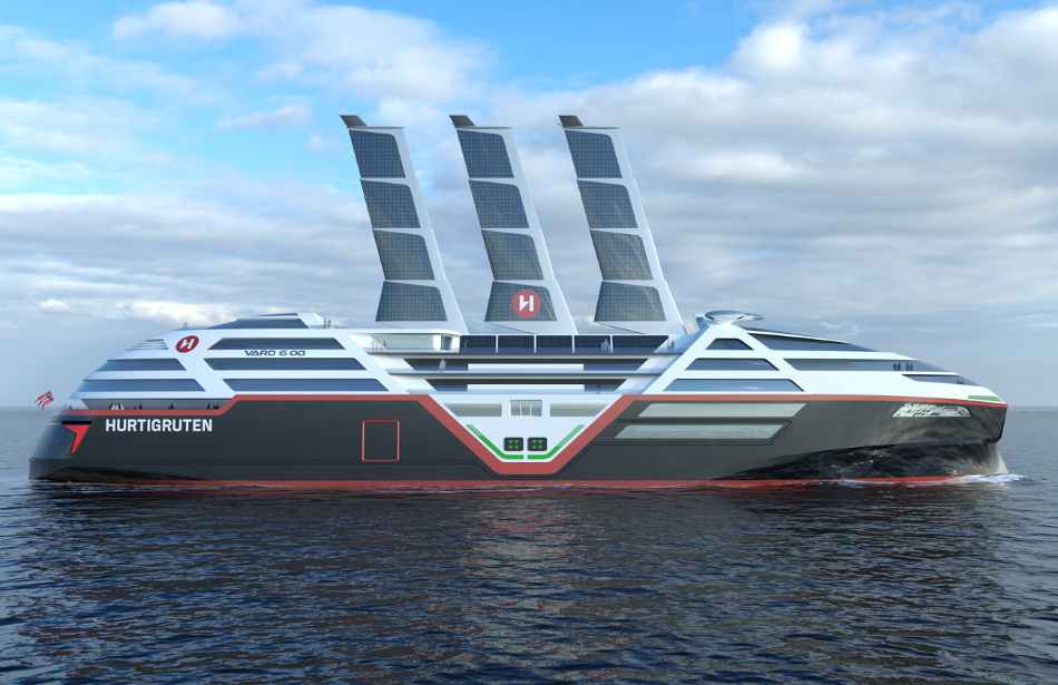  Норвежская Hurtigruten Norway объявила о строительстве корабля на соленной и ветровой энергии.-2