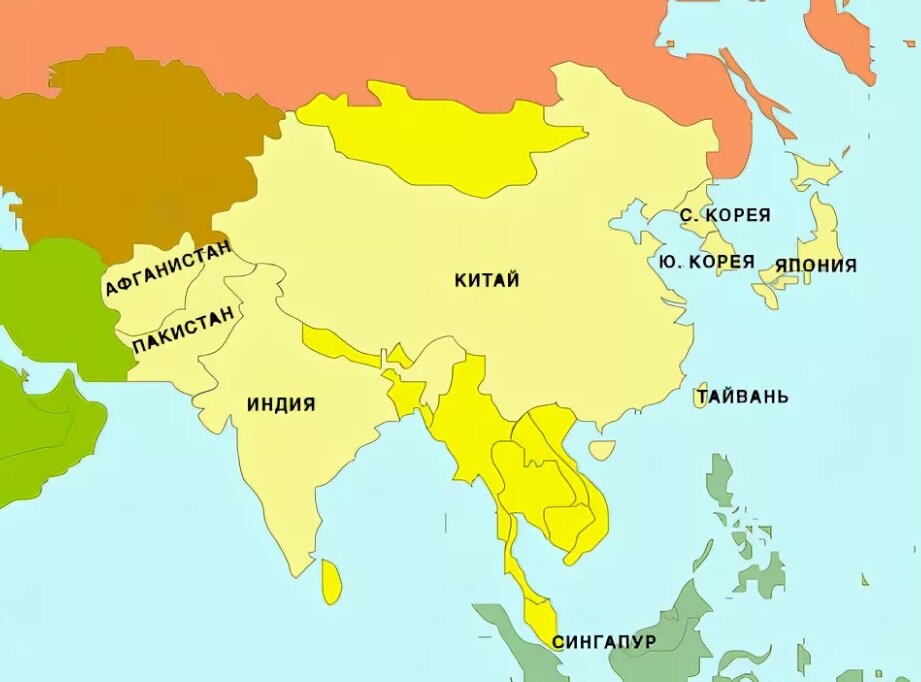 Карта китай россия япония