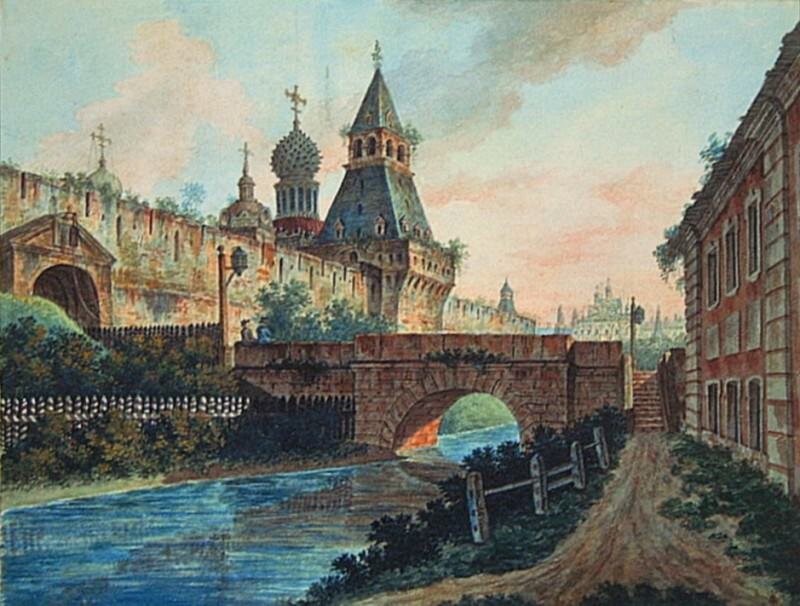 Вид Владимирских (Никольских) ворот Китай-города. 1800