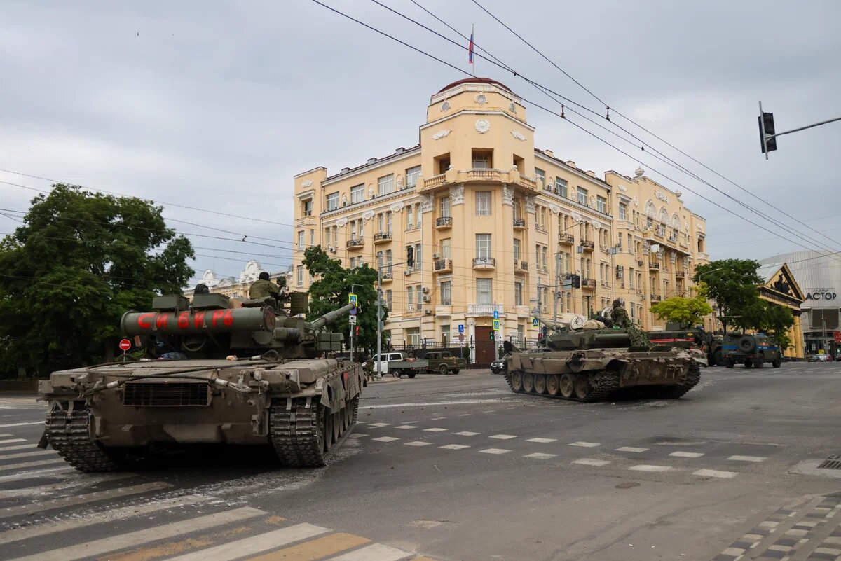 Танки ЧВК Вагнер в Ростове