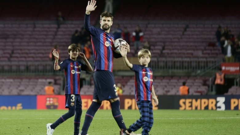    Жерар Пике во время прощального матча в «Барселоне»