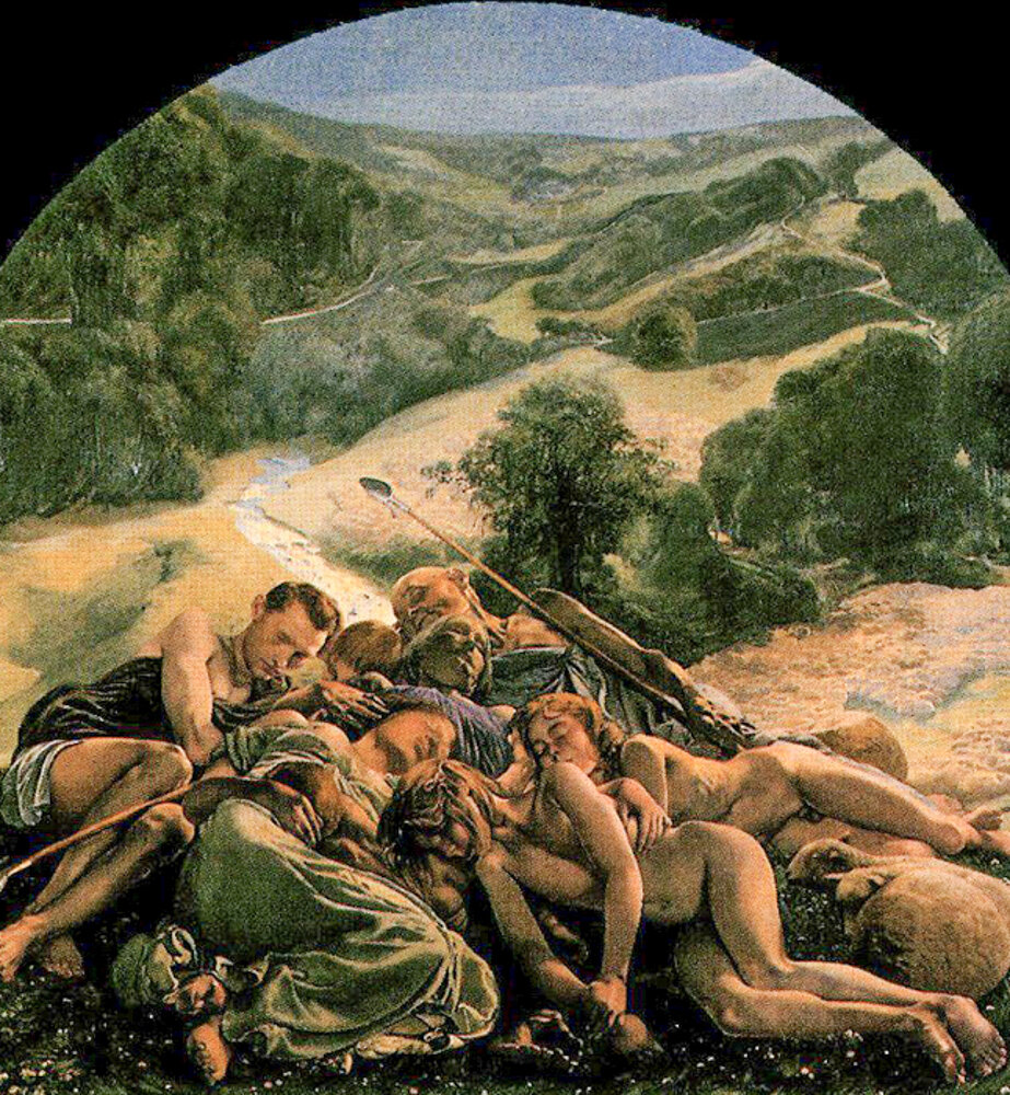 Художник Леон Фредерик "Ночь", центральная панель триптиха "Золотой век"