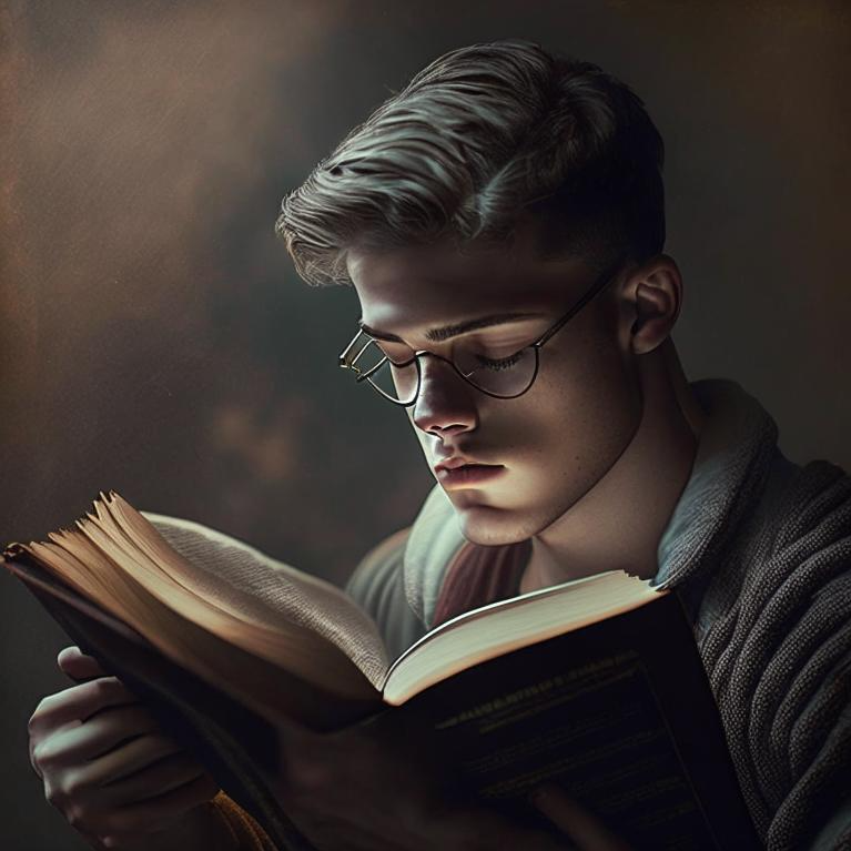 Я не знаю, почему нейросеть решила, что книги читают с закрытыми глазами)))