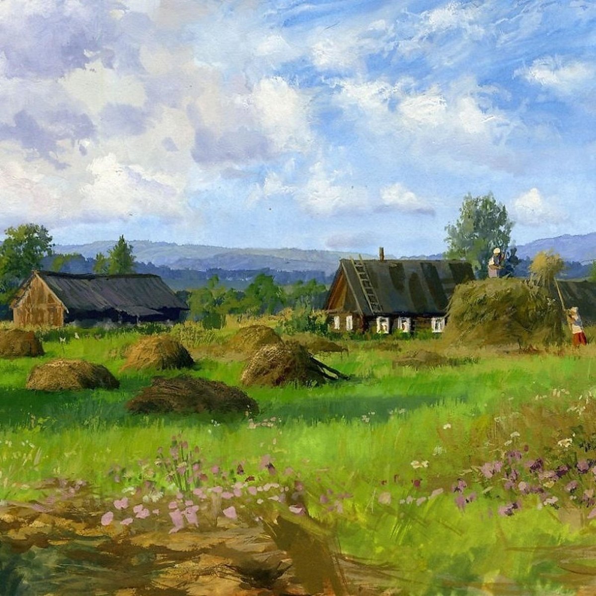 Деревенский пейзаж картинки