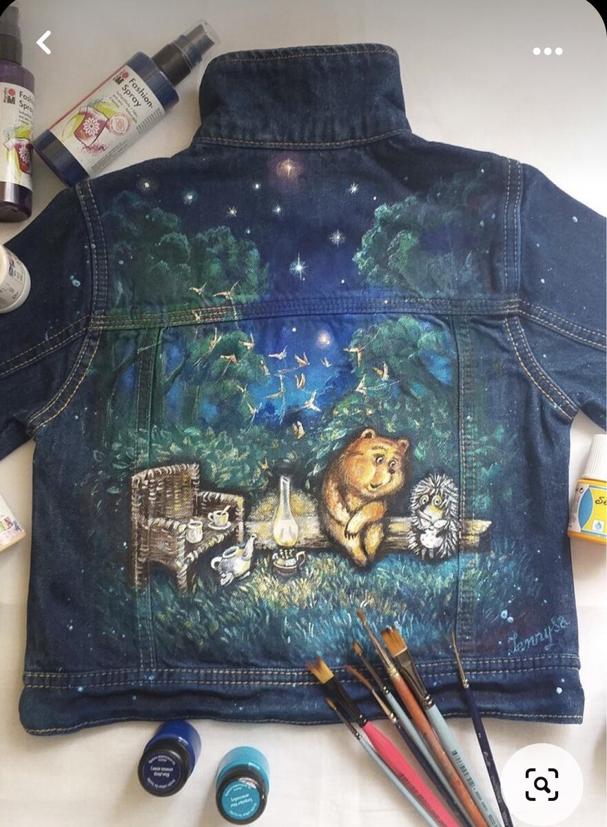 Вот примерно такая роспись на куртке. Фото из свободного доступа.