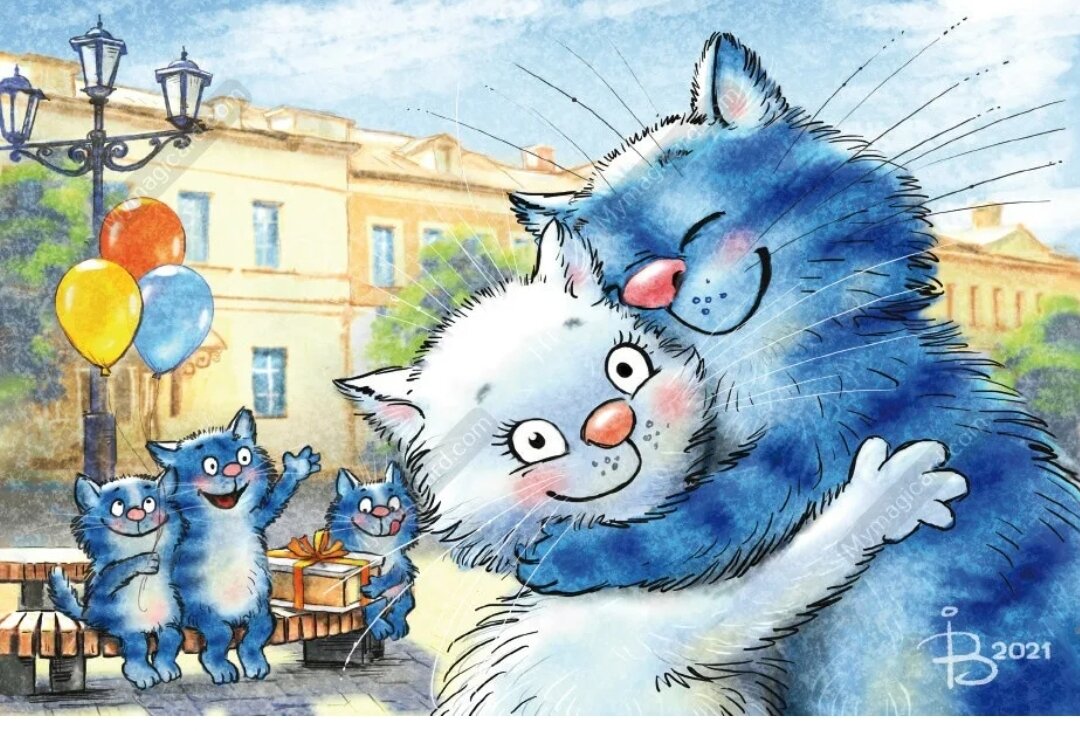 Как нарисовать синего кота