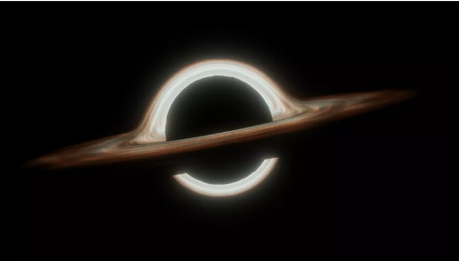 Художественная визуализация черной дыры. Отсюда: https://www.livescience.com/james-webb-space-telescope-discovers-oldest-black-hole-in-the-universe-a-cosmic-monster-ten-million-times-heavier-than-the-sun