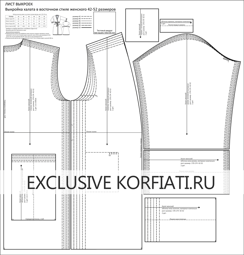 Халат женский, выкройка IVАhm № 43