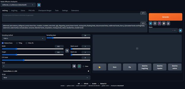 Интерфейс Stable Diffusion
