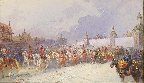 Н.Н. Каразин. Въезд плененного Кучумова семейства в Москву в 1599 году.