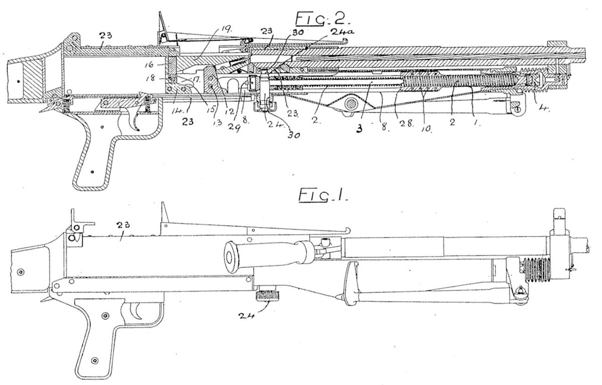 Конструкция пулемета. Рисунок из патента.