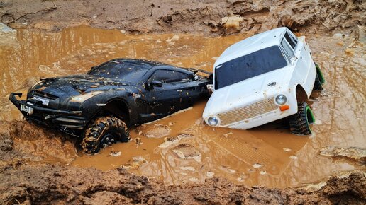 ВАЗ 2101 против Nissan GT-R на бездорожье. Король ОФФроада может быть только один. RC OFFroad 4x4