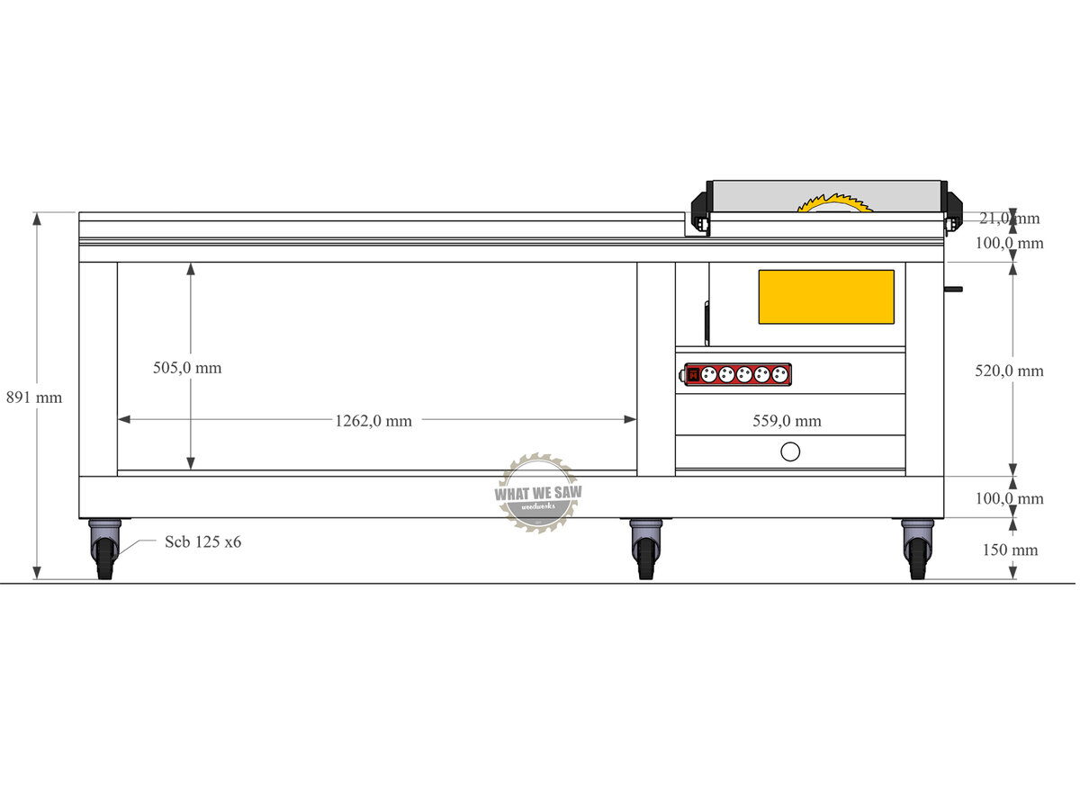 Модель верстака с интегрированной настольной пилой DeWALT DWE7492