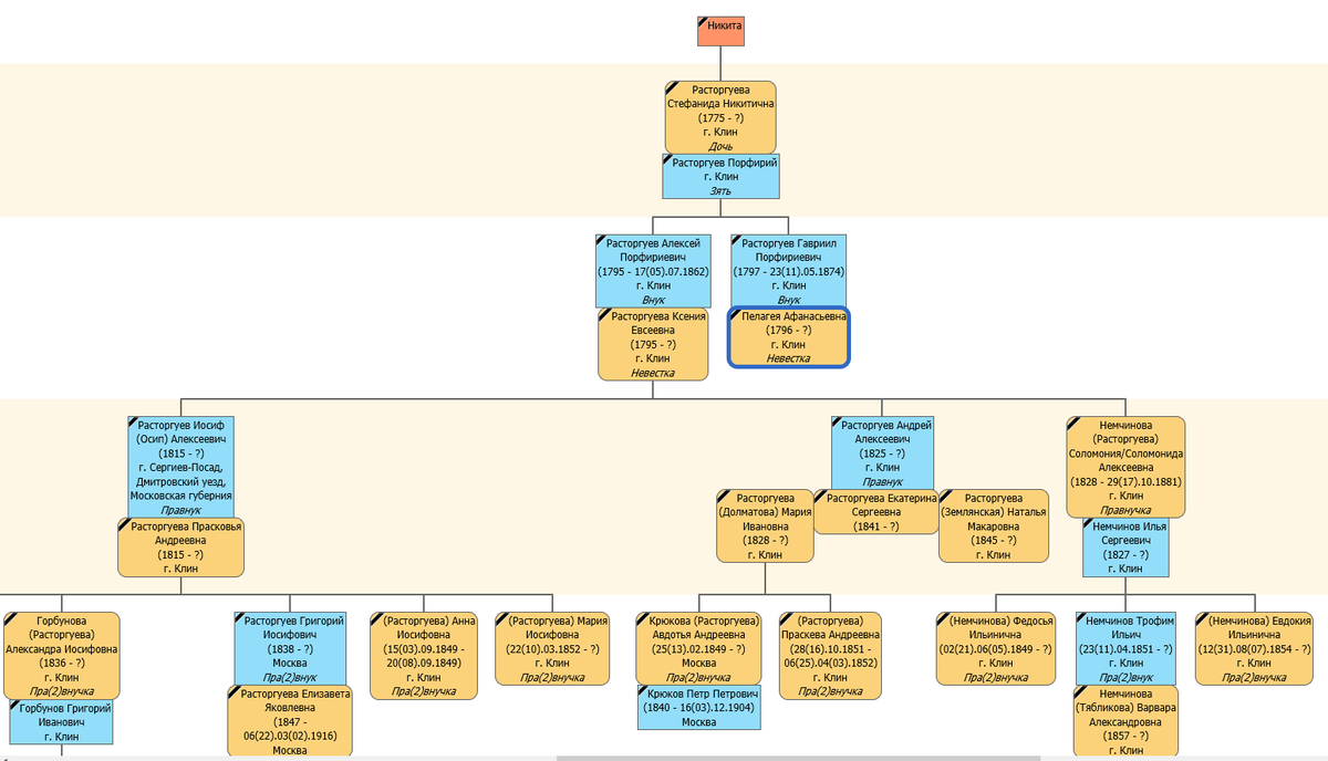 Пример генеалогического древа