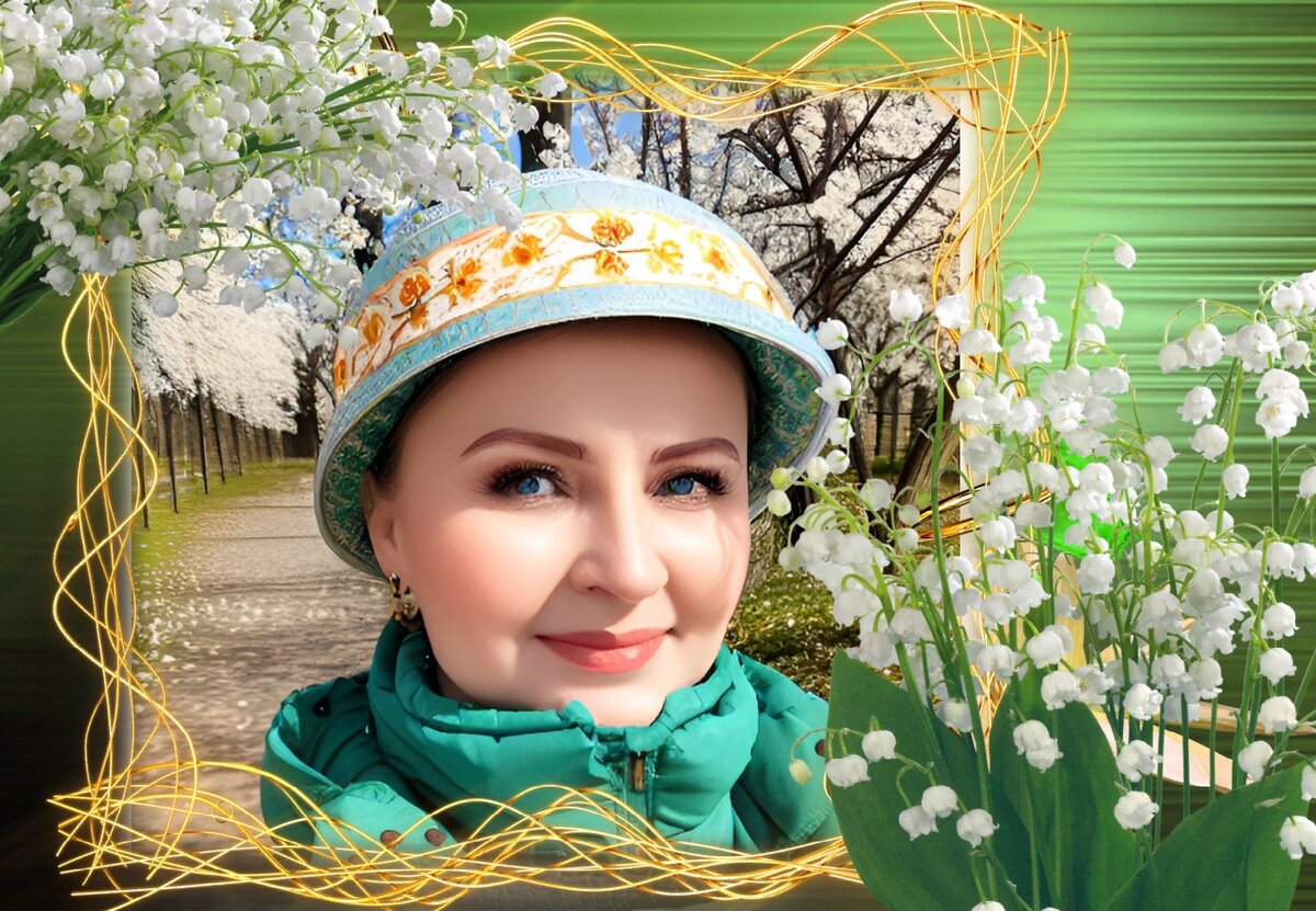 Коллаж автора. Так меня увидела нейросеть. Лет на тридцать помолодела!