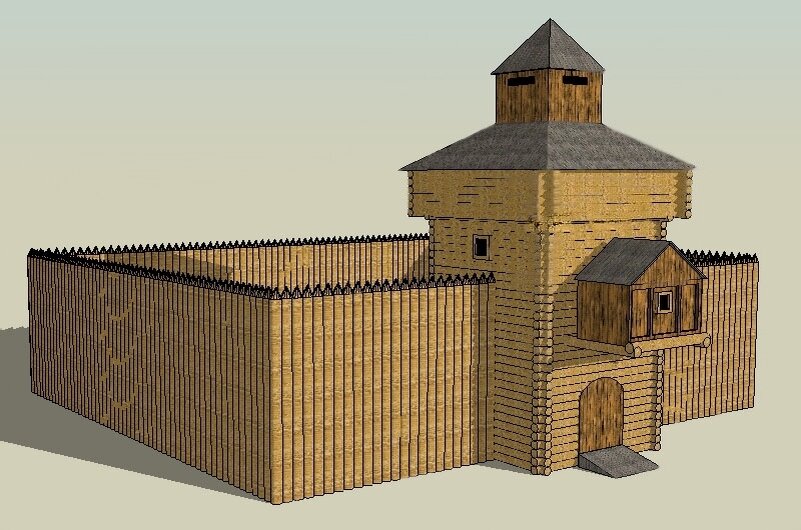 Стоячий — крепость с отвесно вкопанными кольями.