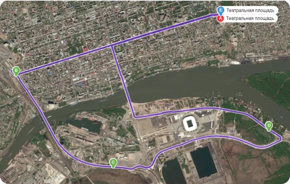    Маршрут велопарада //Фото с сайта veloparadrostov.ru