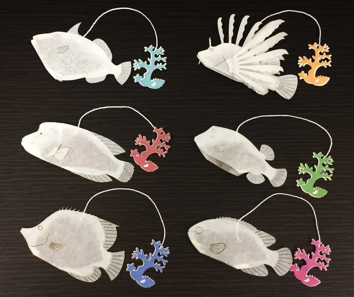 Чайные пакетики в виде морских животных Источник https://oceanteabag.com/