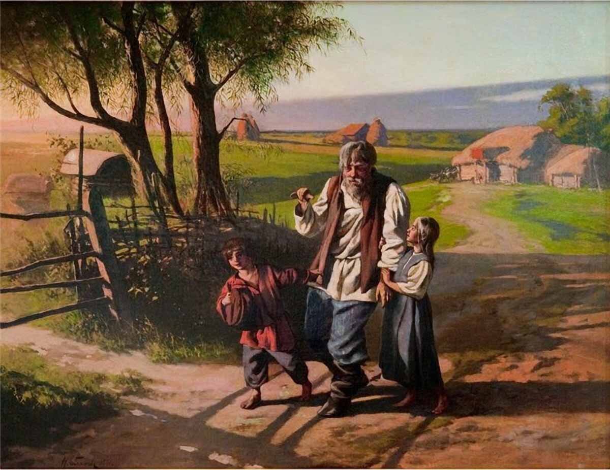 «Тятенька загулял», 1908 год, холст, масло, музей-усадьба художника Ярошенко