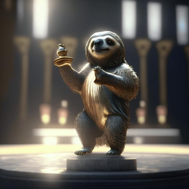 Картинка, сгенерированная нейросетью, по запросу Ленивец года