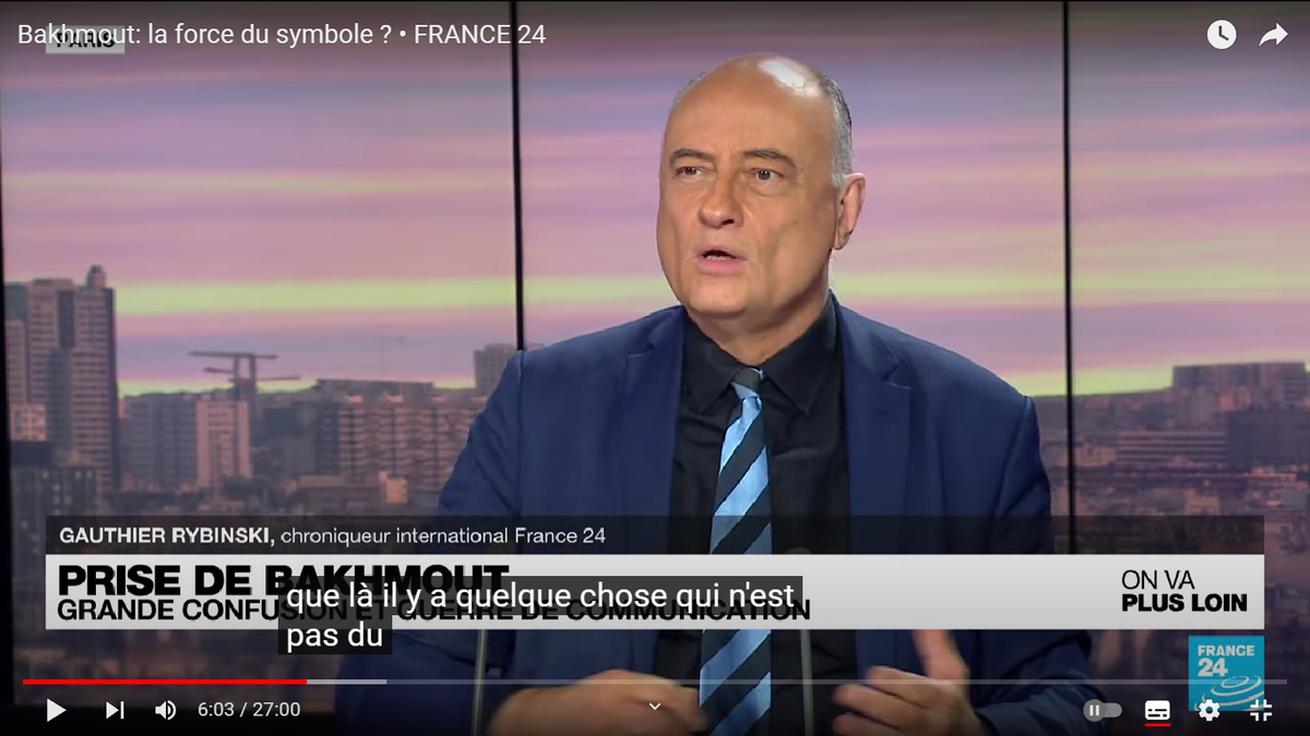 Готье Рябински. Скриншот из передачи с канала France24 в YouTube
