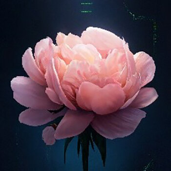 Крупный цветок - это красиво, а крупный шрифт - нет. Нарисовано нейросетью.