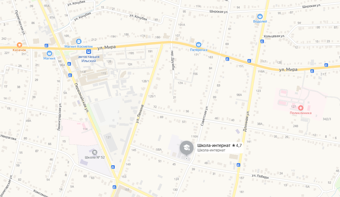 Расположение школы на карте Ильский