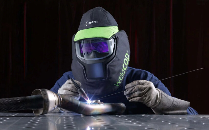 Маска сварщика Optrel Weldcap 1008.000 с режимом шлифовки 3/9-12 DIN цвет черно-зеленый