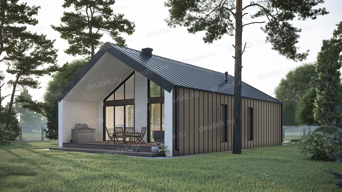 Проект одноэтажного дома 125 м2 в стиле Барнхаус - DTE-72